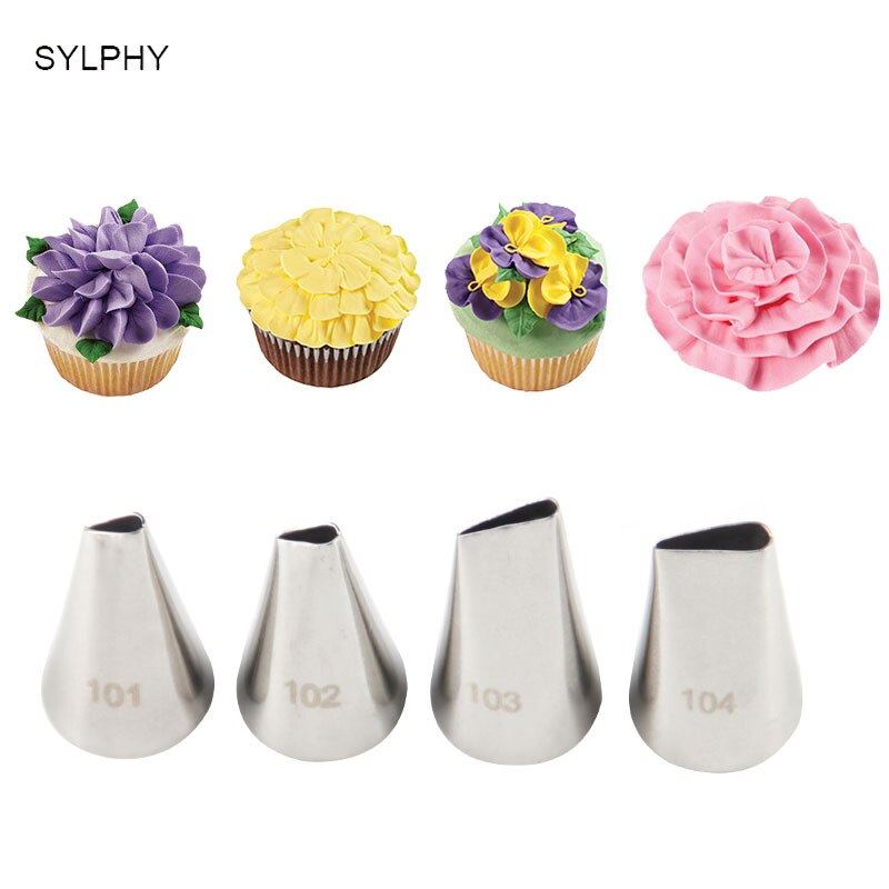 SYLPHY 4 pcs Cake Decoreren Tips Rvs Piping Pastry Nozzle Gereedschap