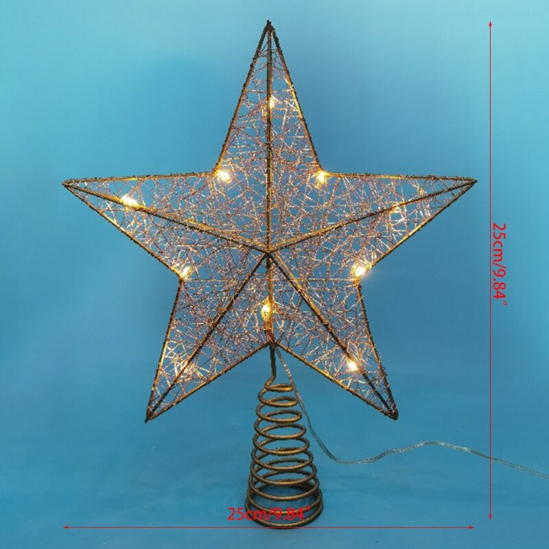 Christmas Tree LED Star Tree Topper Battery Operated Treetop Decoration Hanging