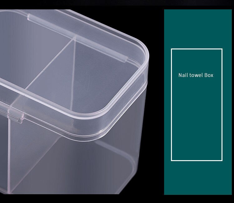 Cotton sheet storage box Nail manicure Box Plastic Shell Hard Empty Container Transparent Nail Art Tool