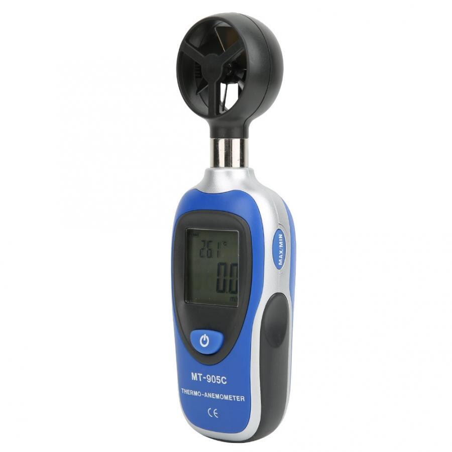 MT-905C Digital Anemómetro Digital portátil medidor de temperatura termometro medidor de velocidad del viento
