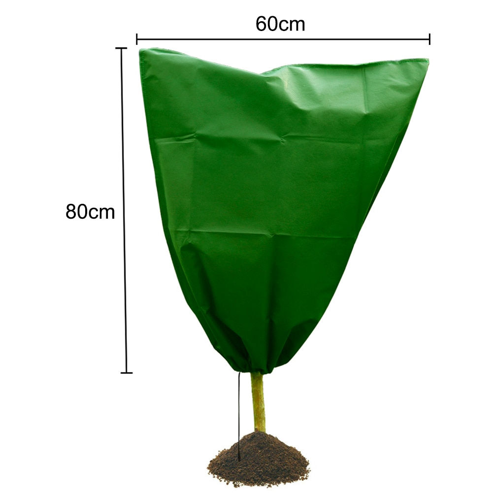 Horticultural Antifreeze Bag Tree Cover Plant Winter Warm Cover Tree Shrub Frost Protection Bag for Yard Garden 100x80/80x60CM: Green 80x60cm
