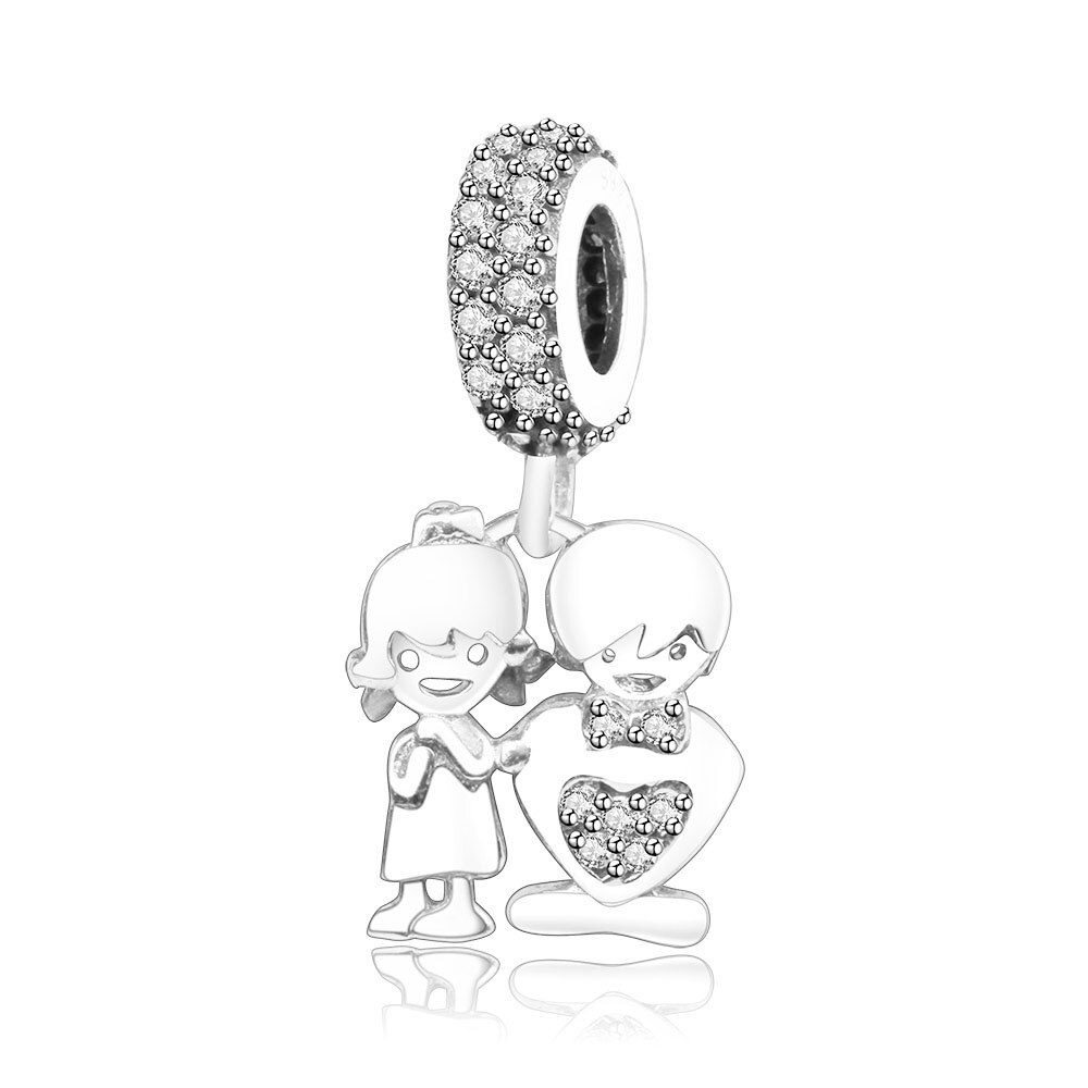 Fit Originale Fine Braccialetto di Fascino S925 Sterling Silver Beads Svegli Della Ragazza Del Ragazzo di Famiglia di Fascino Del Pendente Gioielli FAI DA TE Che Fanno Berloque: PSP588