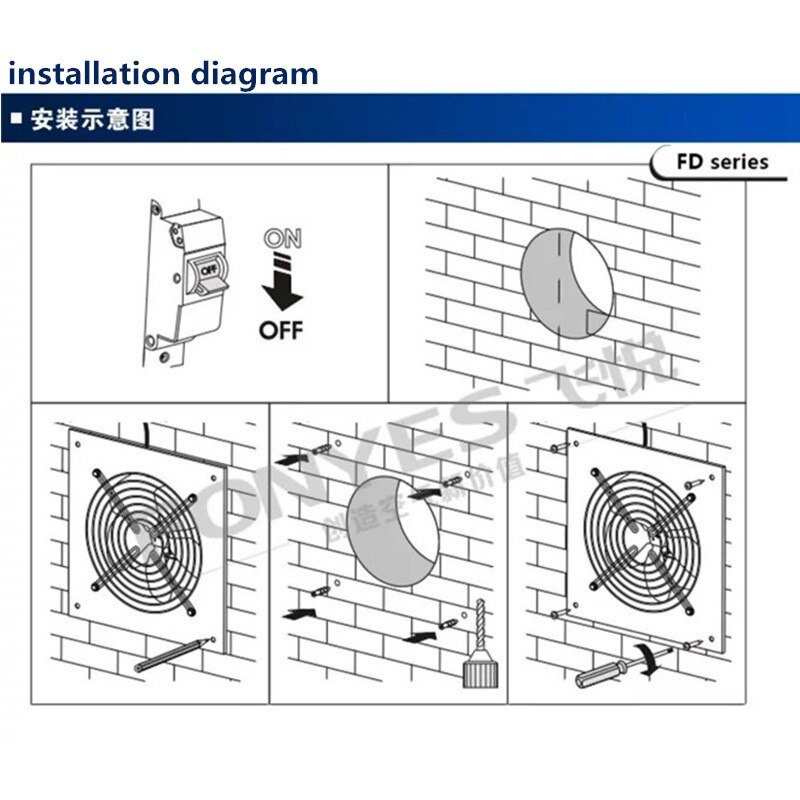 ITAS1267 4 Inches Small Exhaust Fan Kitchen Bathroom Computer Fuselage High Speed Mini Silent 100mm Ventilator Wall Exhaust Fan