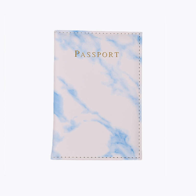 PU Leather World Map Travel Passport Cover Women Passport Holder Case for Men Travel Document Credit Card Case: D  Blue