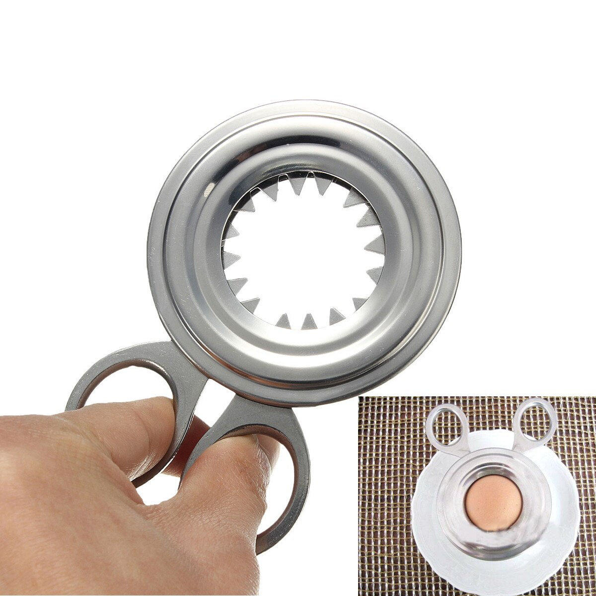 Stainless Steel Boiled Egg Shell Cutter Topper Sci... Grandado