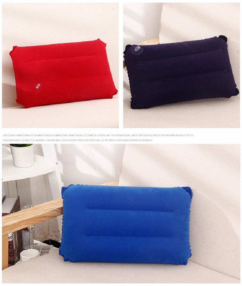 PVC flocking inflatable rectangular pillow rectangular inflatable pillow outdoor travel inflatable pillow