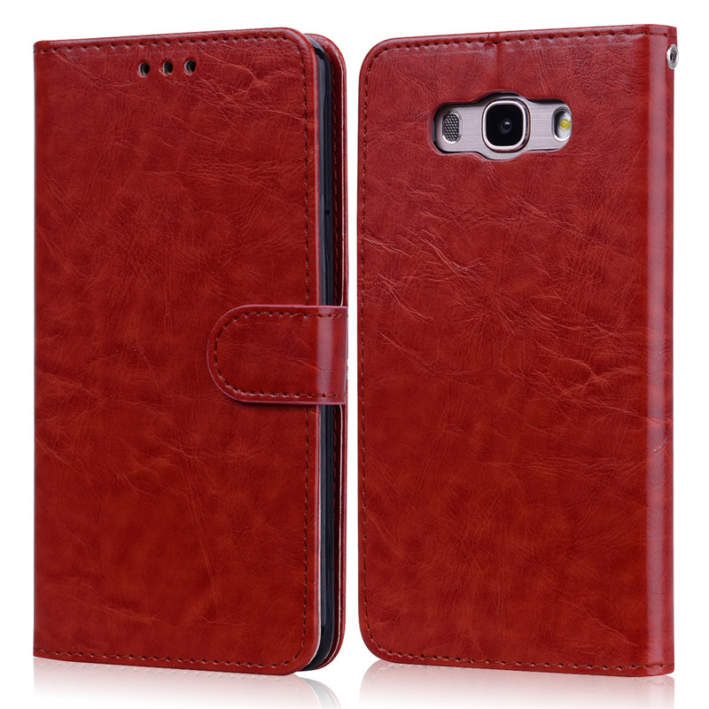 Luxury Pu Leather Case For Samsung Galaxy J7 Flip Case For Samsung J7 J710 SM-J710F/ds Galaxy J7 Back Case Fundas: Brown