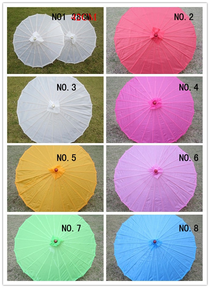 Chinese Gekleurde Stof Paraplu, Wit Roze Parasols, China Traditionele Dans Kleur Parasol, Japanse Zijde Props