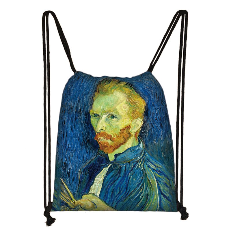 Sac à dos drôle Mona Lisa, sac de nuit étoilé pour femmes, van Gogh, Michelangelo, Da Vinci, sac à bandoulière, rangement de: skdsppooff17