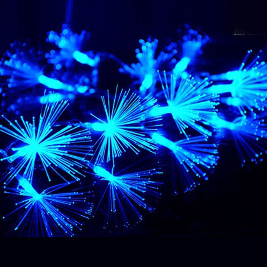String Light Christmas Decoration Dandelion Optic Fiber Fairy String Lamp Romantic Atmosphere Party Wedding Festival: Blue / 2.5M 10 light