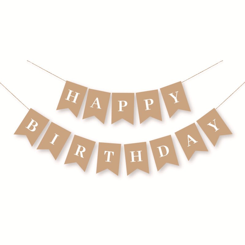 Grattis på födelsedagen dekoration födelsedagsfest bunting girlander baby shower leveranser kraftpapper banner dekoration grattis på födelsedagen: Default Title
