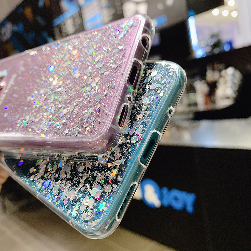 Case For Huawei Mate 20 lite Y9 Play 7c 7s Honor 7a Play 9i 9 7X Clear Bling Glitter Sparkle Foil Sequins Case