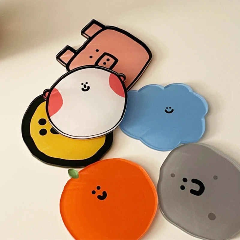 Posavasos acrílico antideslizante con almohadilla para taza de dibujos animados, resistente al calor, para escritorio, mantel individual para mesa, posavasos con aislamiento térmico