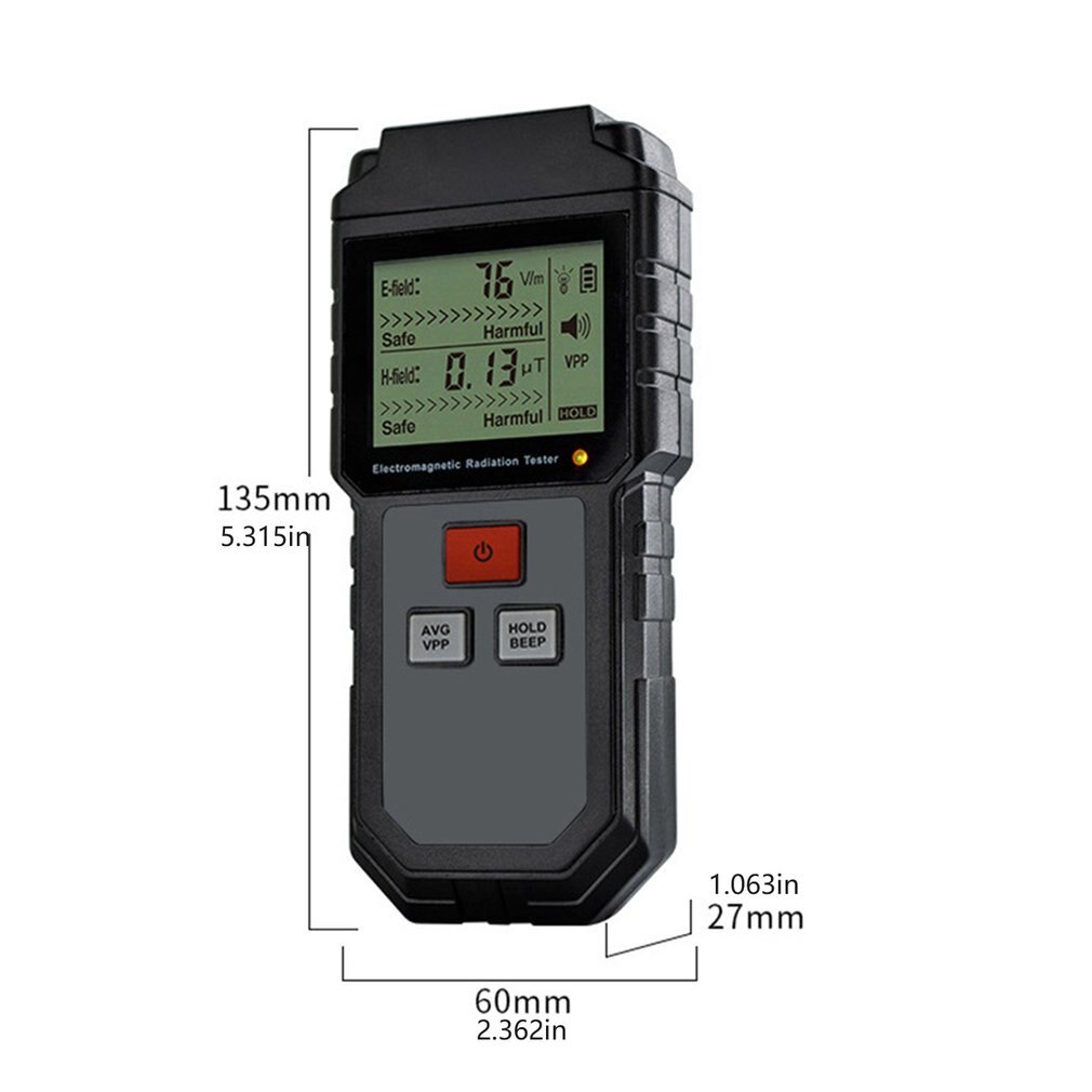Handheld Digital LCD EMF Meter Electromagnetic Radiation Tester Electric Field Magnetic Field Dosimeter Detector