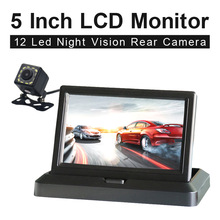 5.0 &quot;Kleur HD CCD Auto Display 5 Inch Vouwen Digitale Scherm 2 Kanaals Video-ingang DVD Speler DC 12/24V Monitor