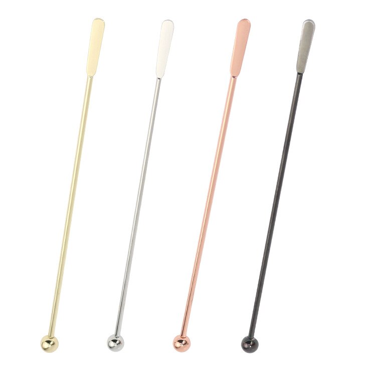 Agitateur en acier inoxydable, 2 pièces, pour Cocktail, lait, thé, barre en métal, bonne