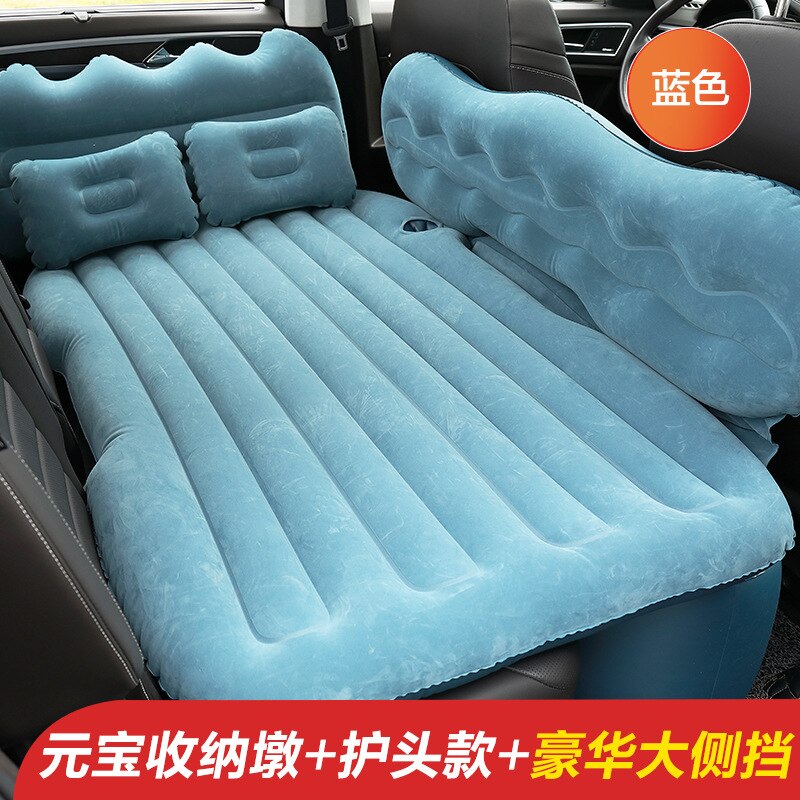 Auto Lucht Opblaasbare Travel Matras Bed Auto Back Seat Bed Matras Multifunctionele Sofa Kussen Outdoor Camping Mat Kussen: Blue