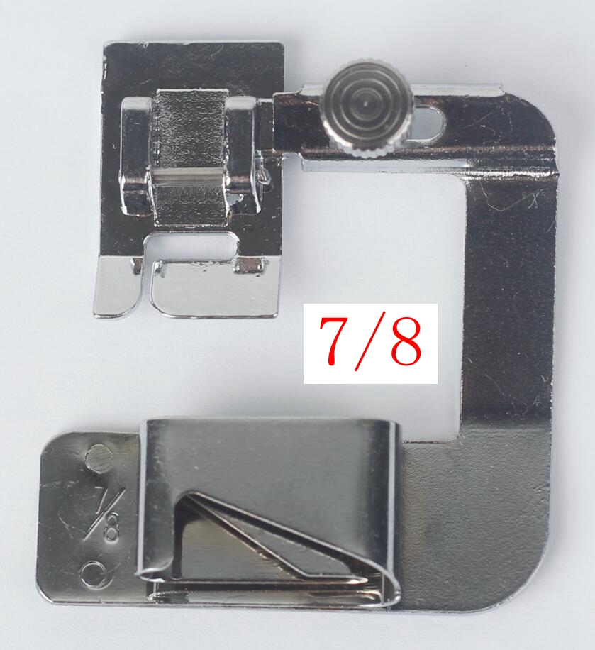 7 taille pied rouleau de tissu #6290-2/3/4/5/6/7/8 Machine à coudre domestique Hemmer pied roulé ourlet pied Snap on pour chanteur frère: 6290-7
