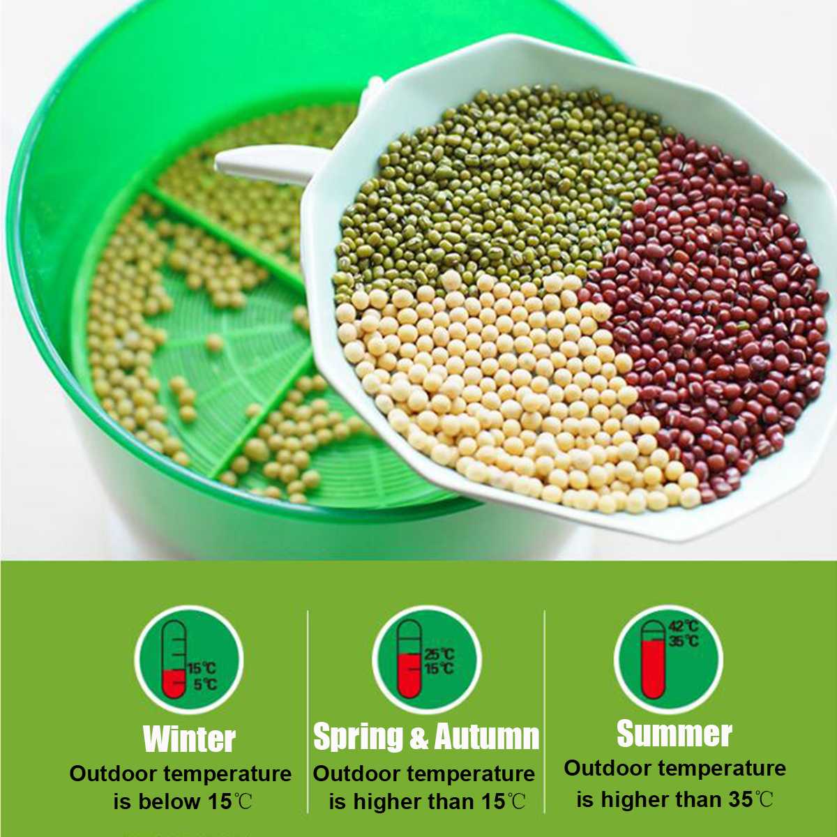 Large Capacity Household Automatic Bean Sprout Machine 3 Layer Sprouter Machine DIY Bean Sprouts Growing Machine 240V