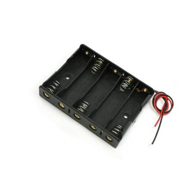 5x AA Batterij Box Case Houder Met Draad Leads Side By Side Accubak Aansluiten Soldeer Voor 5pcs AA batterijen