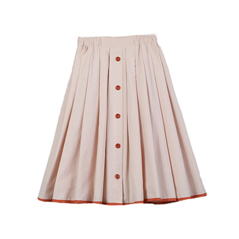Yourseason meisjes katoenen vintage rokken patchwork knooprok schattige baby tienermeisjes losse rok zomer kinderkleding: Beige / 6