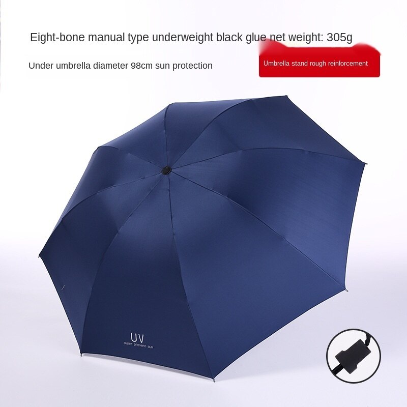 Parapluie pliant de poche pour femmes et hommes, Mini Parasol de poche pour filles, Parasol de voyage Portable Anti-UV: Bleu marine