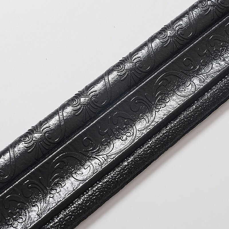 2.3M 3D Border Waterproof Wall Sticker Top Corner Line Wall Edge Strip Wall Waist Line Sticker Tiles Wallpaper Border Home Decor: Black