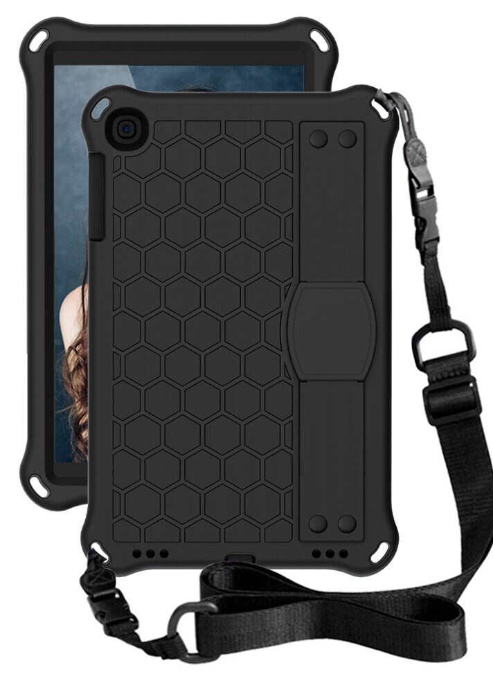 EVA Tablet PC Cover Case For Samsung Galaxy Tab A 10.1inch T510 T515 Full Body Protective Shell Hand Grip Shoulder Strap: Black