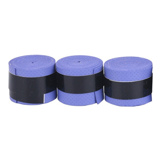 1/3PC Sec Raquette de Tennis Grip anti-dérapant Sueur Absorbé Enveloppe Robinets Badminton Poignées Raquette Vibration Surgrip Bandeau Sport: PURPLE 3PCS