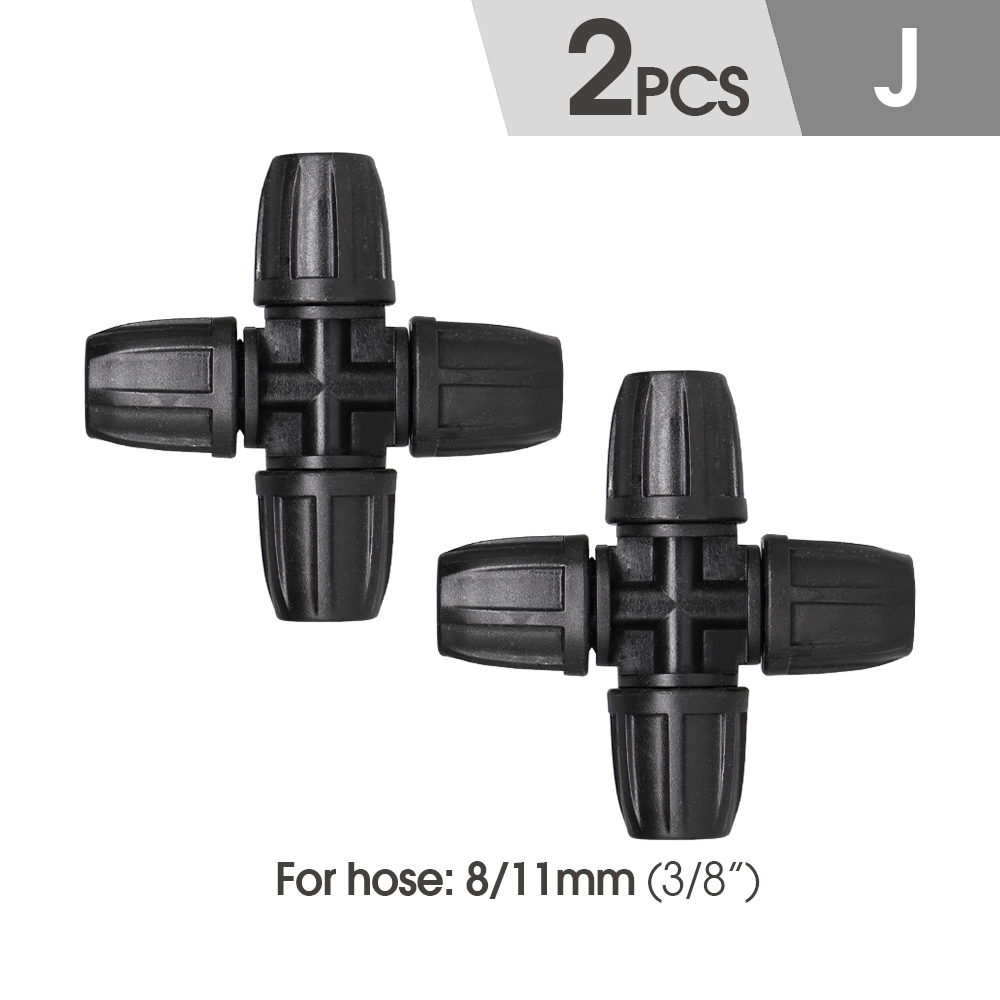 3/8 ''Pvc Slang Tubing 8/11Mm Watering Irrigatie Water Koppeling Adapter Lock Gewrichten Tuin Tap Connector tee Verminderde Elleboog Cross: Paars