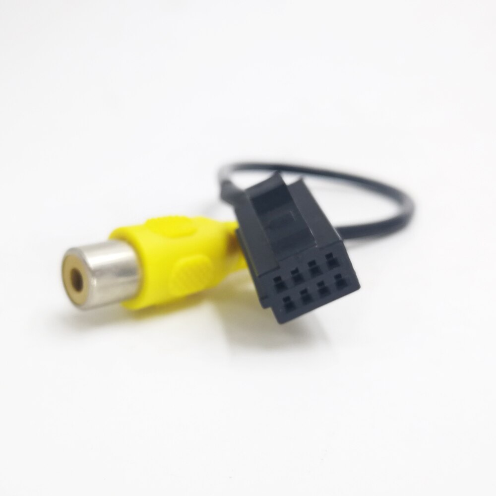 Biurlink-Cable RCA de navegación DVD para coche, adaptador de entrada de vídeo de marcha atrás para cámara de visión trasera, enchufe de 8 pines para Caska D106 D116 HBS, 2 estilos