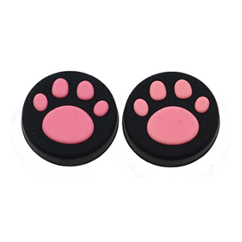 YuXi 2 sztuk słodki kociak Paw silikonowe nakładki na przyciski pokrywa dla przełącznik do nintendo NS Lite Joy Con JoyCon gałka analogowa Grip Joystick czapki: Pink