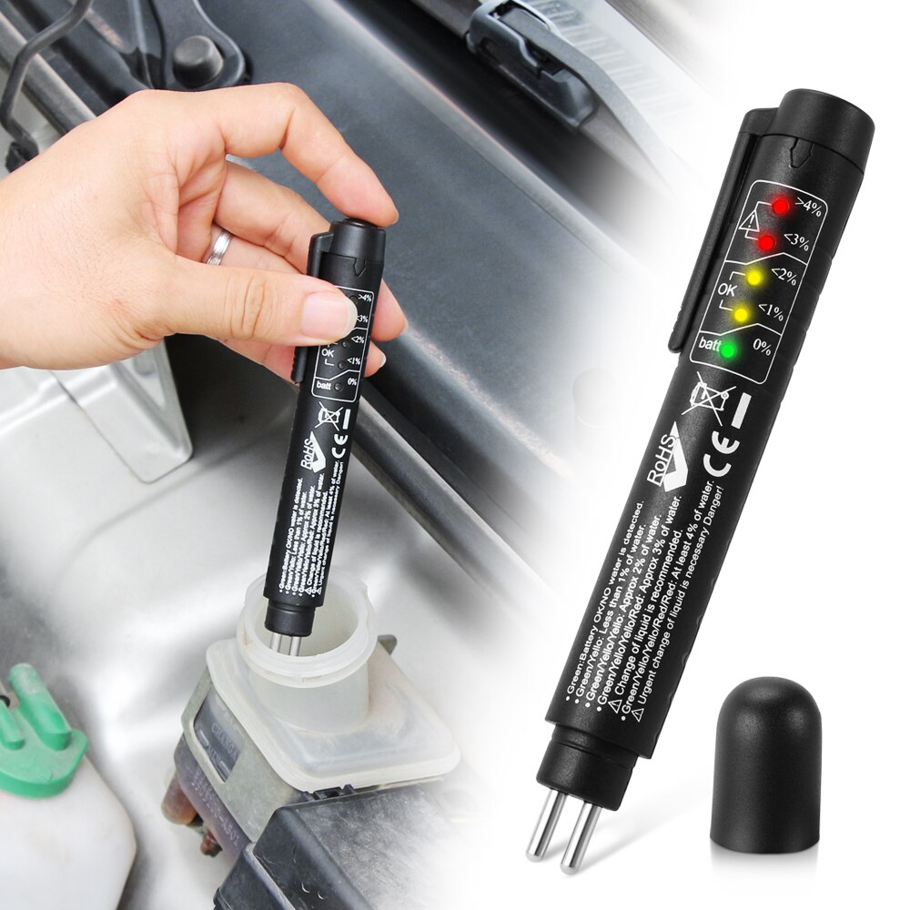Remvloeistof Tester 5 Led Olie Controleren Pen Automotive Remvloeistof Digitale Tester Voor DOT3/DOT4 Auto Diagnostische tool