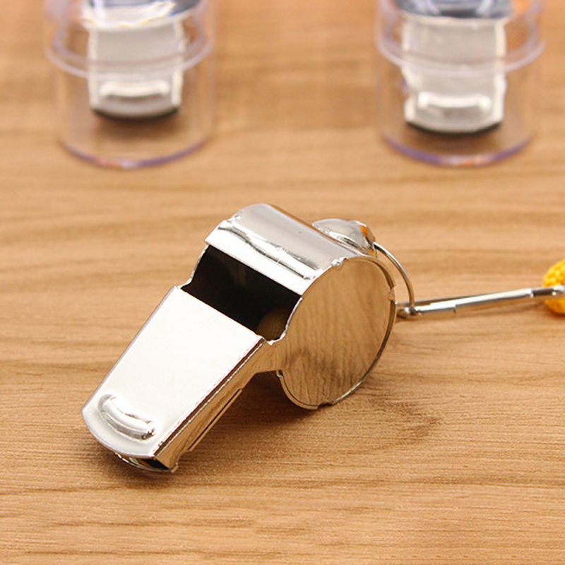 1 stk rustfrit stål metal fløjte til dommer sport rugby fest trænings spil til fodbold fodbold basketball cheerleaders cheer