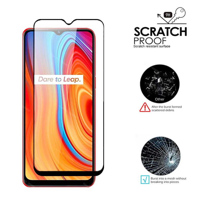 2pcs full cover glass realme c 3 glass screen protector for oppo realme realmi c3 3c phone Protective Film Cover realmec3 6.5''