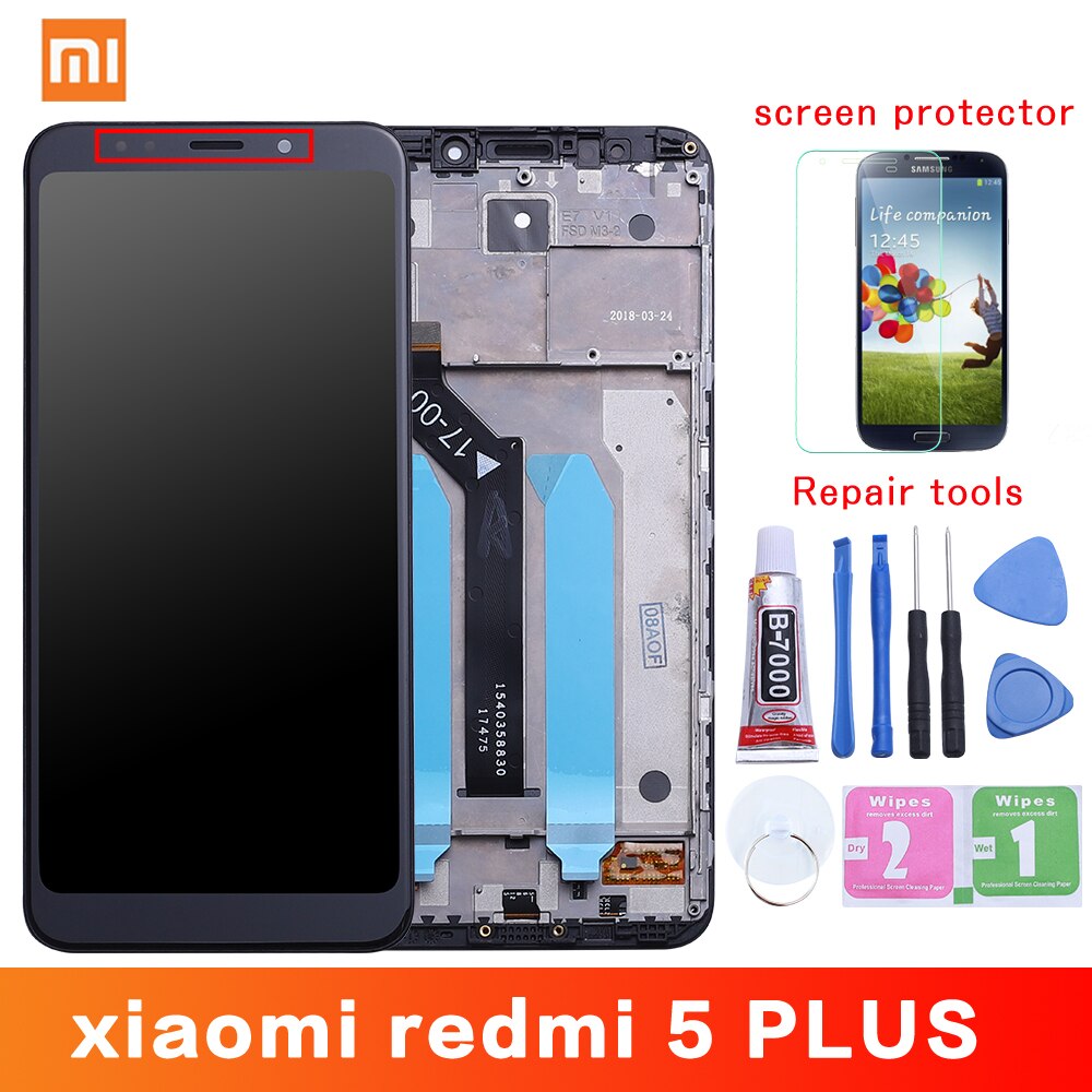 Original para Xiaomi Redmi 5 Plus pantalla LCD + Frame 10 pantalla táctil Redmi5 Plus LCD digitalizador de reemplazo de reparación de piezas de repuesto