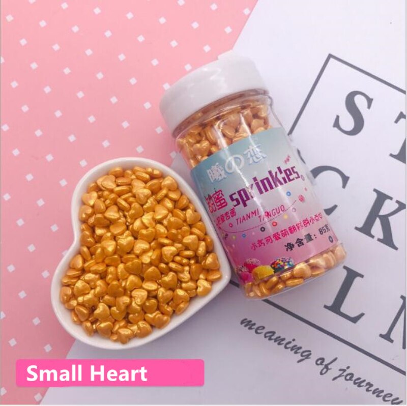 10g Kleine Gold Herz Perlen Essbare Perle Fondant Kuchen DIY kuchen Backen Schokolade Dekoration Zucker Süßigkeiten Fimo Tonne: klein Herz