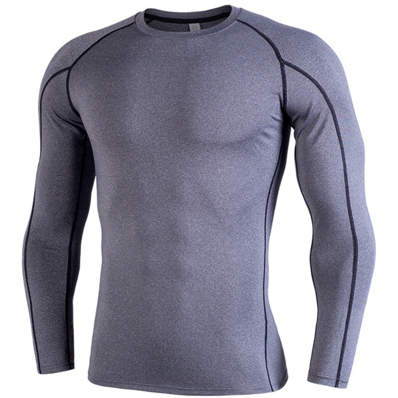 Men&#39;s Quick Dry Running T-Shirt Compression Shirts Long Sleeve Men Sport Jogging Fitness Sportswear Tops Training Suit