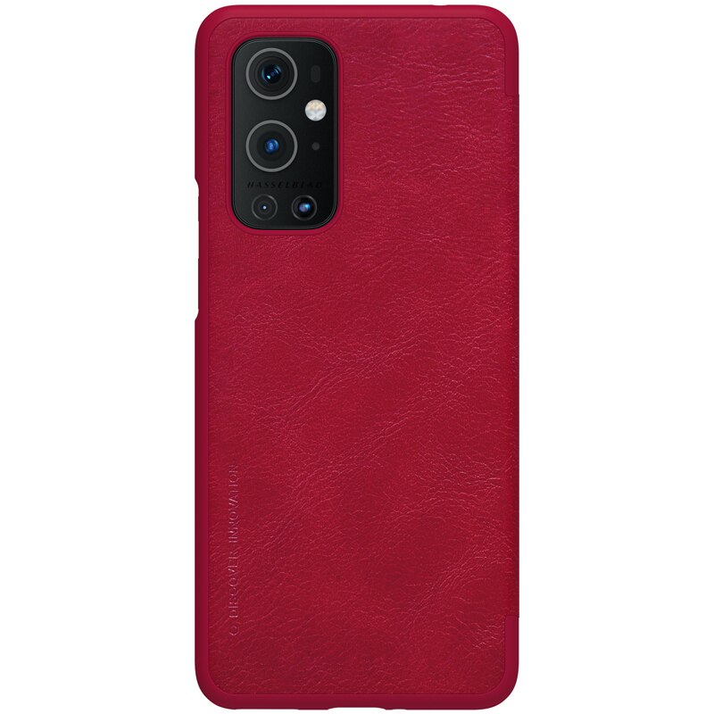 Til oneplus 9 pro 9r flip etui nillkin qin læder flip cover kort lomme pung bog etui til oneplus 9 one plus 9 pro telefontaske: Til oneplus 9( in.cn) / Rød