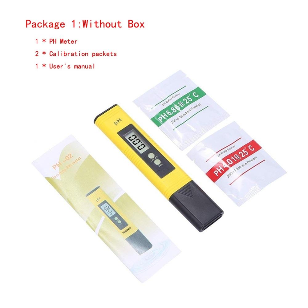 PH Meter 0.01 PH High Precision Water Tester with 0-14 PH Measurement Range LED Digital ph Tester Measuring Instruments: NO BOX
