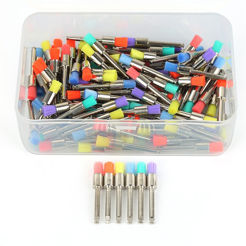 100Stck/Kasten Zahn Zähne Polnischen pinsel Kleine Flache Polieren Polierer Prophy Pinsel Zahnarzt Produkte Zahn Bleichen Werkzeuge: 100Stck01