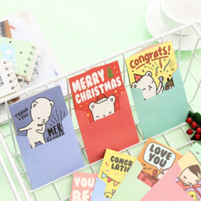 Miniature Cartoon Small Card Greeting Card Girl Blessing Valentine Tanabata Festival Invitation Birthday Card