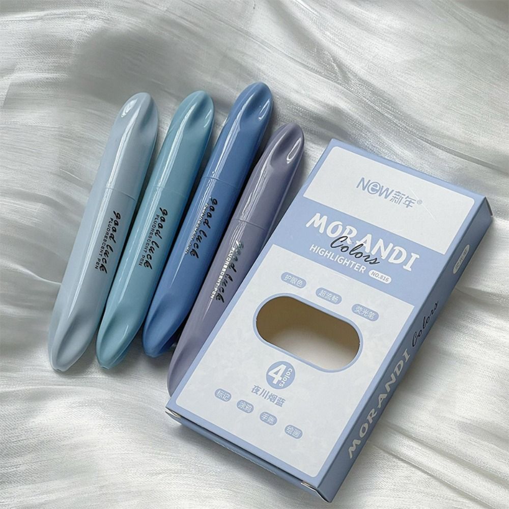 4 culori/set morandi color evidențiatoare morandi cu cap dublu markere cu puncte cheie stilou fluorescent instrumente graffiti: Galben