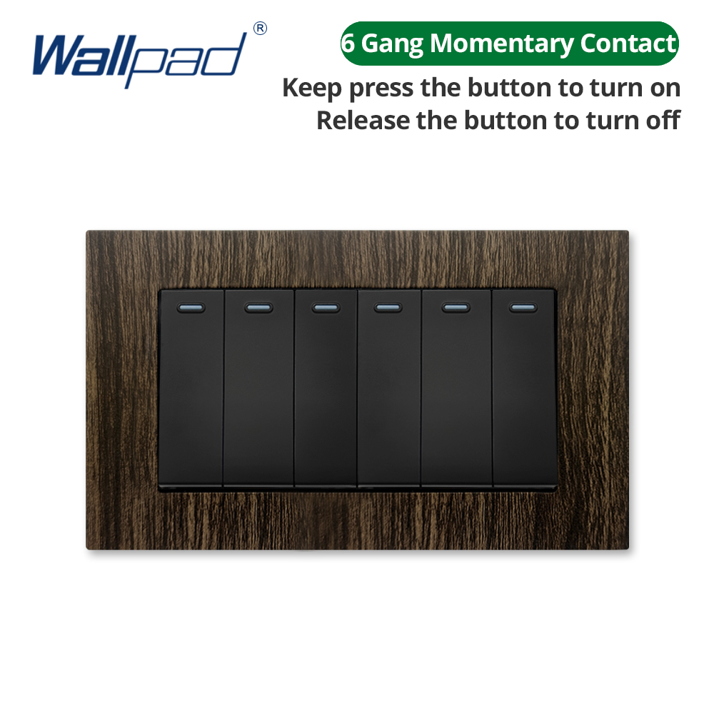 Wallpad Trestruktur Veggkontakt - 1/2/3 Gang 2 Veis Lysbryter med LED Dimmer & USB EU Stikkontakt - 146x86mm