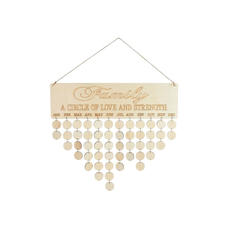 Calendario de madera DIY para cumpleaños, tablero de calendario para días especiales, recordatorio de cumpleaños para amigos y familia, decoración colgante: M02