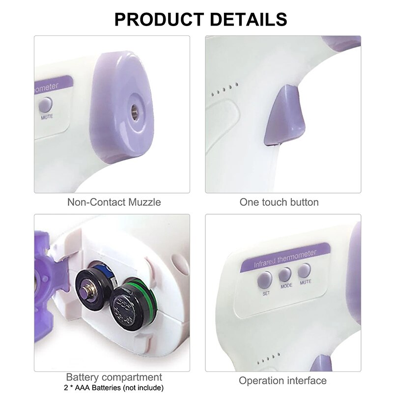 Thermometer Non-Contact Infrared High Precision Intelligent 3 Color Screen Temperature Meter Tool Take Care Your Health