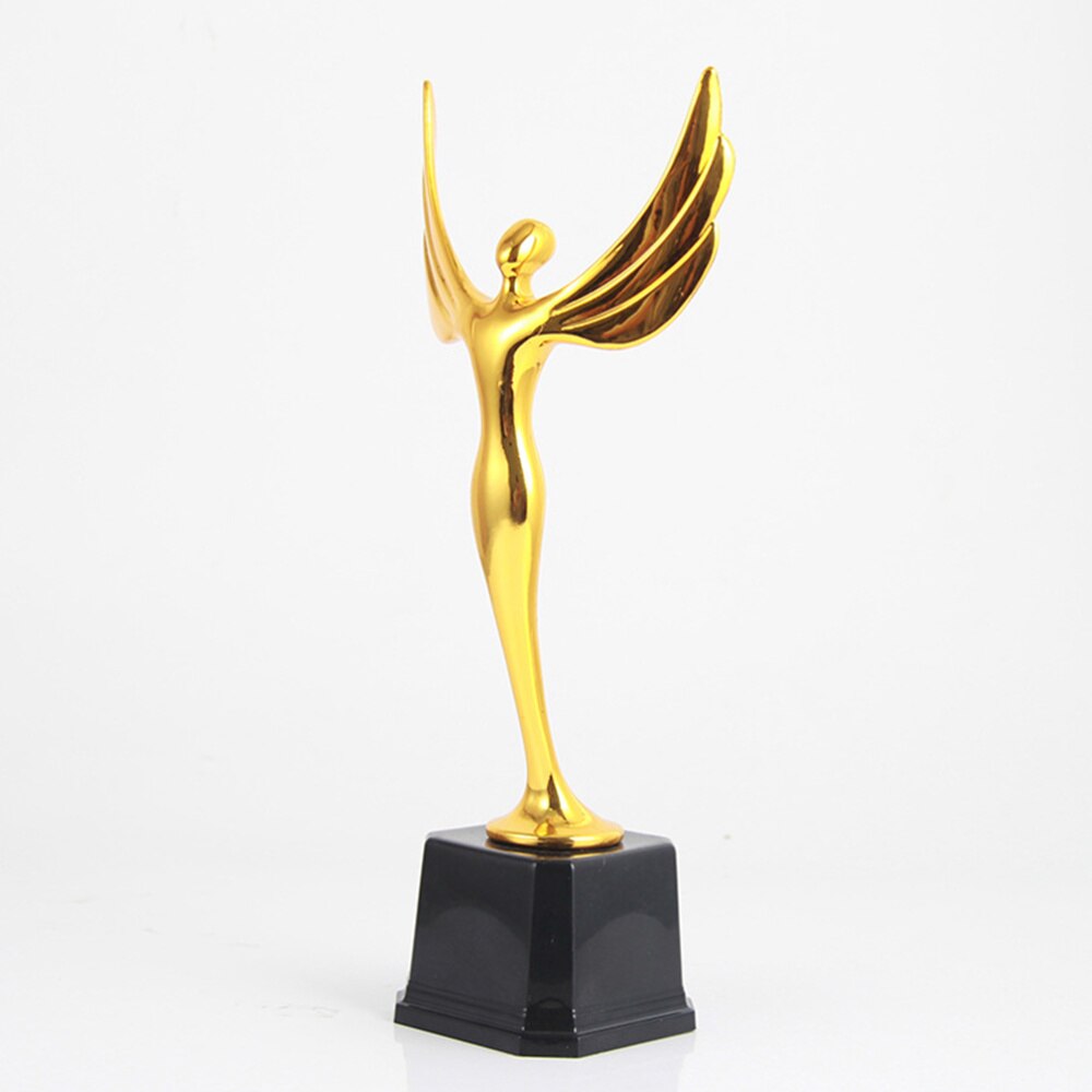 1 pieza de trofeo, premio de Logro, premio de Ángel dorado, Premio masculino para la empresa escolar (dorado)