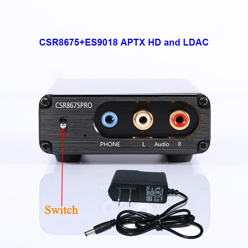 Lusya PCM5102A ES9018 Dac Decoderen CSR8675 Bluetooth 5.0 Draadloze Ontvanger Aptx Hd/Ldac 3.5Mm Rca Uitgang 24bit Met antenne