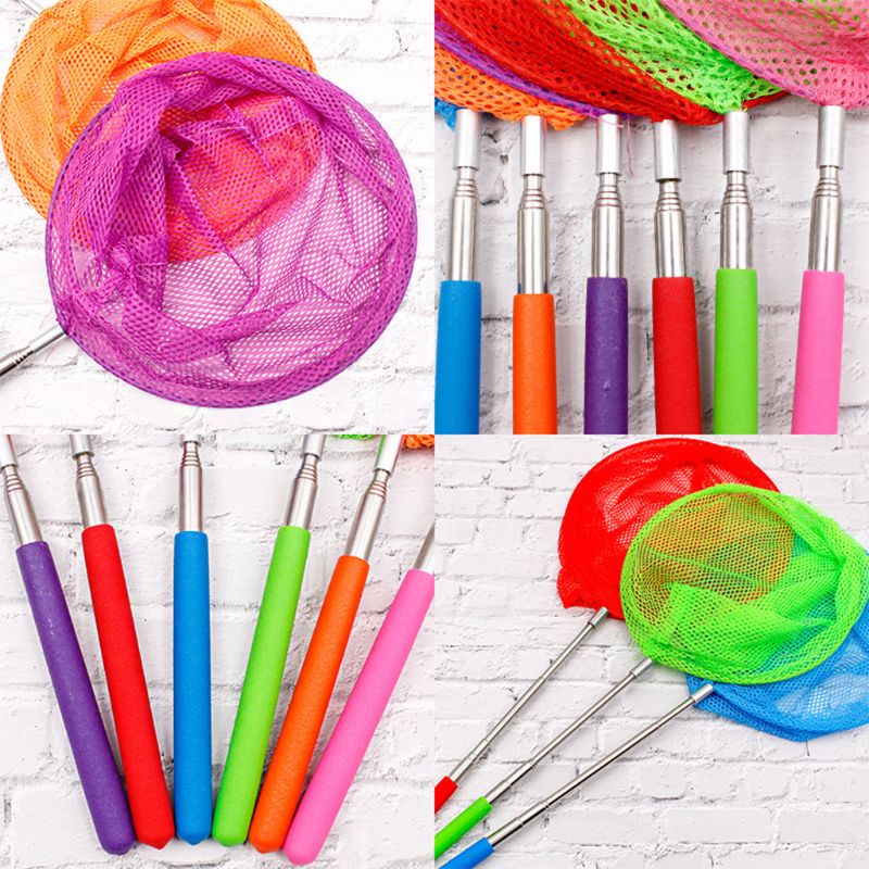 1Pc Kids Anti Slip Grip Perfect Telescopische Vlinder Netto Uitschuifbare Voor Catching Bugs Insect Kleurrijke Vissen Speelgoed