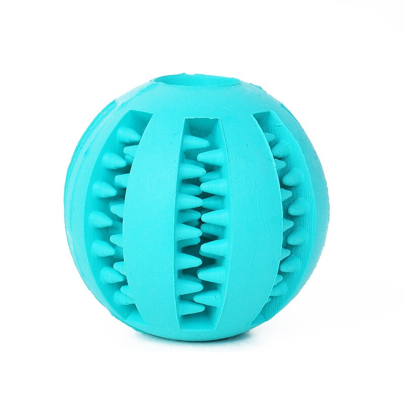 Bola de goma para perro mascota, divertido juguete, herramienta de alimentación para dientes masticar, juguete para jugar con perros, soporte de dispensación Dental para entrenamiento: Blue / S